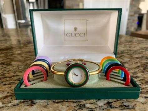 gucci watch change color|Gucci watch with bezels.